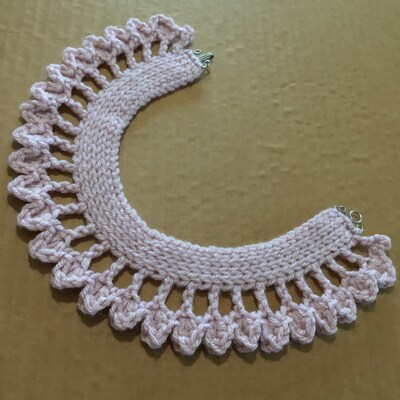 Pale Pink Petal Choker, Crochet Jewelry - image2
